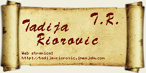 Tadija Riorović vizit kartica